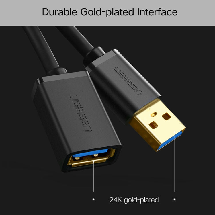 Ugreen 2m USB 3.0 Male to Female Data Sync Super Speed Transmission Extension Cord Cable, Length: 2m