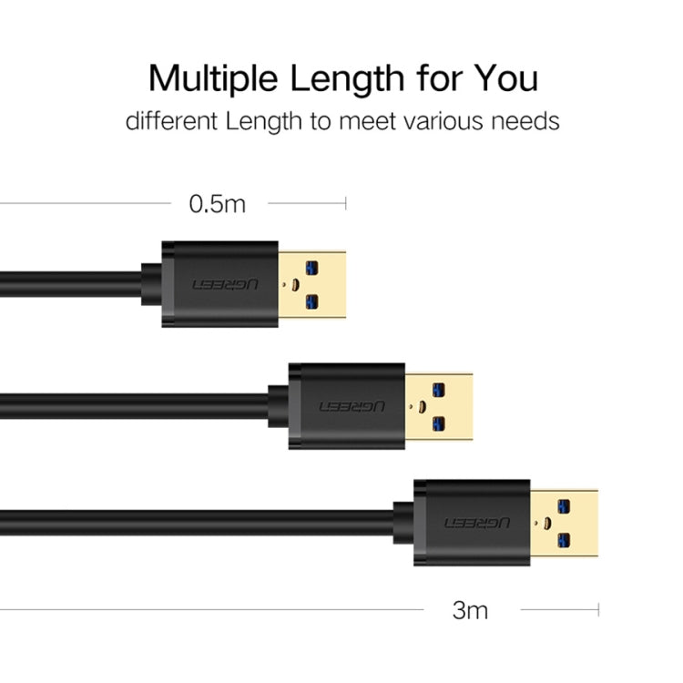Ugreen 2m USB 3.0 Male to Female Data Sync Super Speed Transmission Extension Cord Cable, Length: 2m