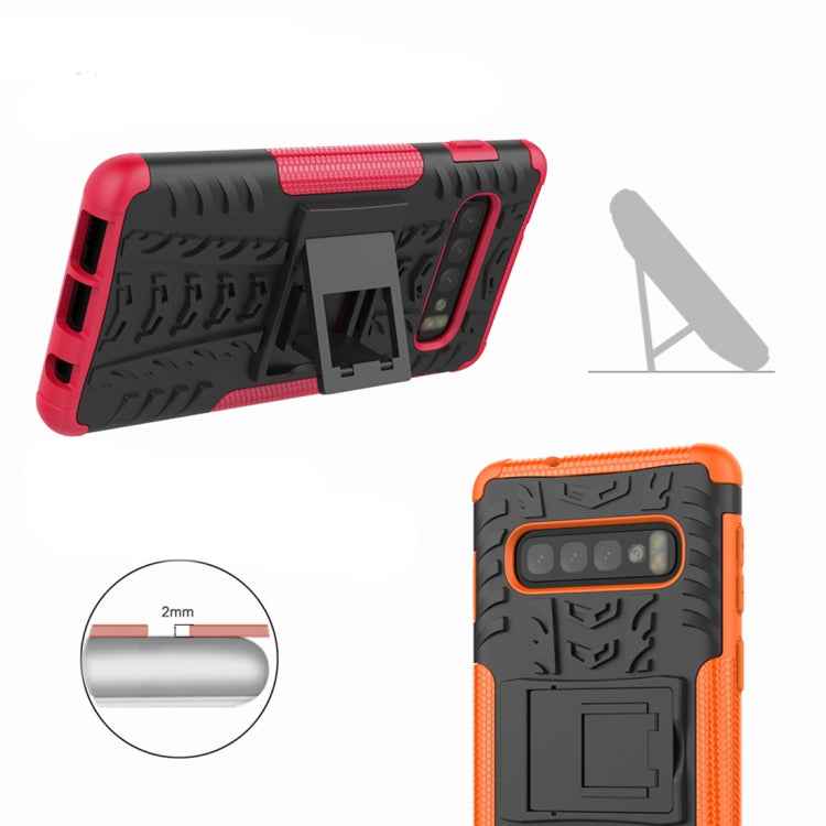 Tire Texture TPU+PC Shockproof Case for Galaxy S10, with Holder