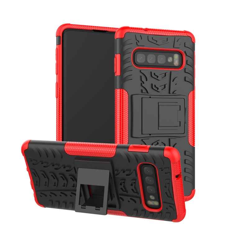 Tire Texture TPU+PC Shockproof Case for Galaxy S10, with Holder