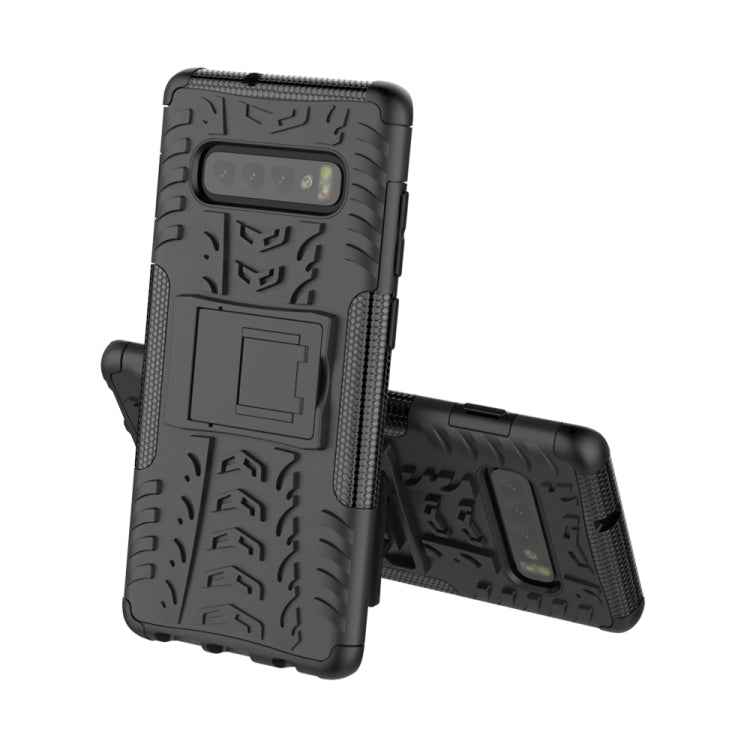 Tire Texture TPU+PC Shockproof Case for Galaxy S10+, with Holder