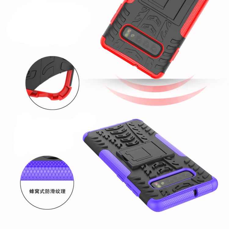 Tire Texture TPU+PC Shockproof Case for Galaxy S10+, with Holder