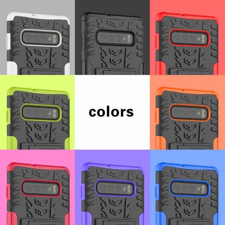 Tire Texture TPU+PC Shockproof Case for Galaxy S10+, with Holder