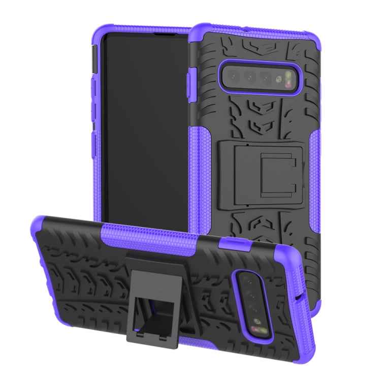 Tire Texture TPU+PC Shockproof Case for Galaxy S10+, with Holder