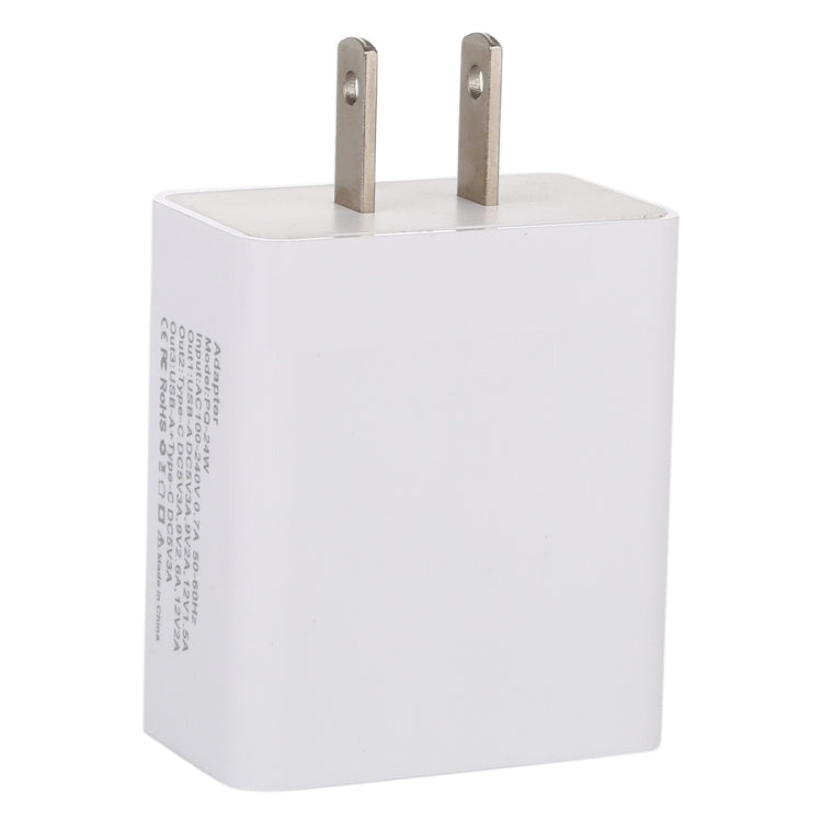 Adaptateur secteur PD 24 W + QC3.0 pour chargeur rapide, prise US, 24 W