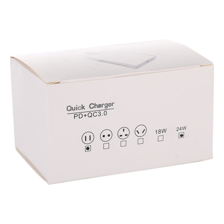 Adaptateur secteur PD 24 W + QC3.0 pour chargeur rapide, prise US, 24 W