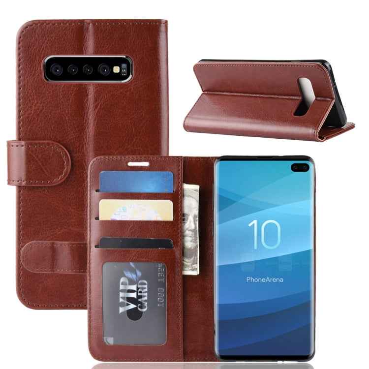 R64 Texture Single Fold Horizontal Flip Leather Case for Galaxy S10+, with Holder & Card Slots & Wallet