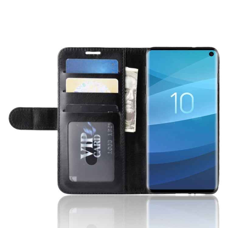 R64 Texture Single Fold Horizontal Flip Leather Case for Galaxy S10, with Holder & Card Slots & Wallet