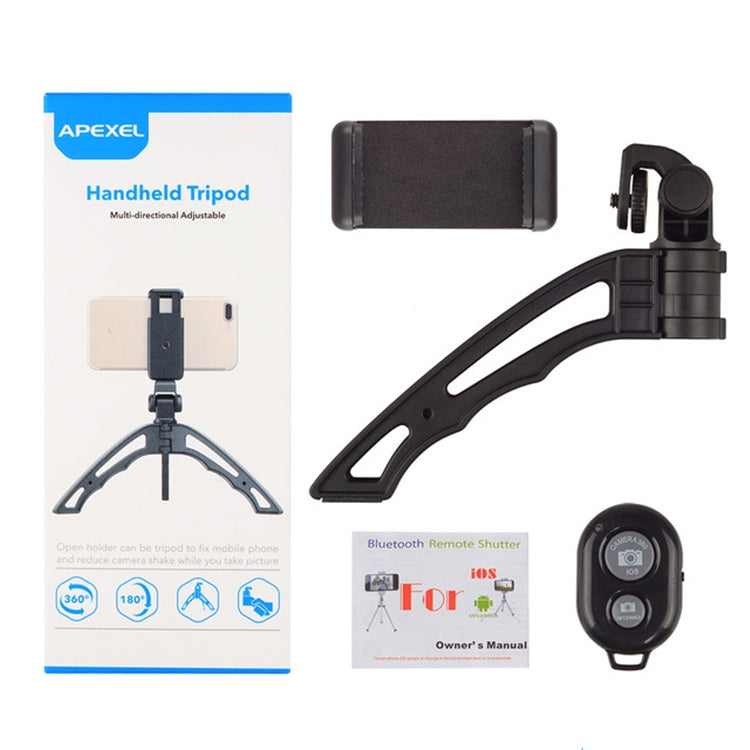 APEXEL Support de téléphone portable pliable universel Bluetooth pour diffusion en direct avec lampe de poche