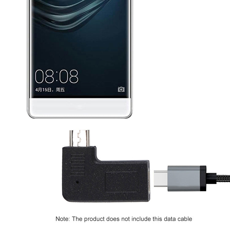 Adaptateur convertisseur coudé USB-C / Type-C femelle vers micro USB (angle droit / gauche) mâle 2 pièces