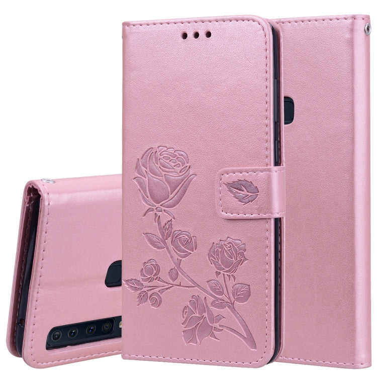 Rose Embossed Horizontal Flip PU Leather Case for Samsung Galaxy A9 (2018) , with Holder & Card Slots & Wallet