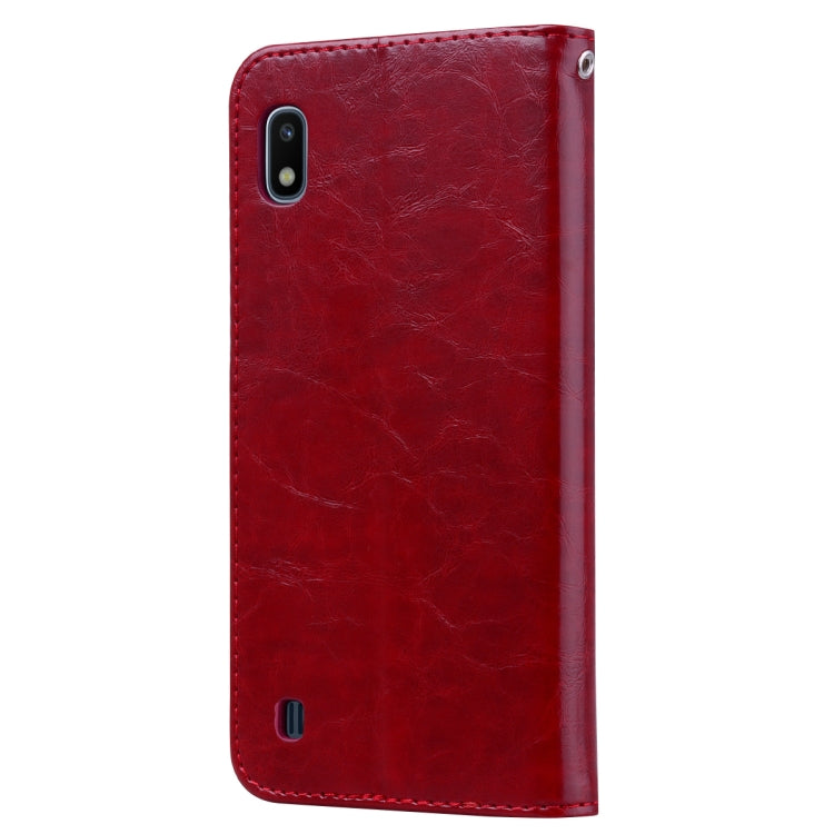 Business Style Oil Wax Texture Horizontal Flip Leather Case for Galaxy A10, with Holder & Card Slots & Wallet, For Galaxy A10