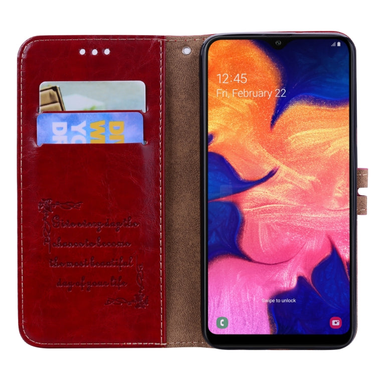 Business Style Oil Wax Texture Horizontal Flip Leather Case for Galaxy A10, with Holder & Card Slots & Wallet, For Galaxy A10