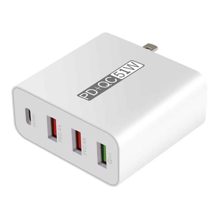 WLX-A6 4 Ports Quick Charging USB Travel Charger Power Adapter, US Plug