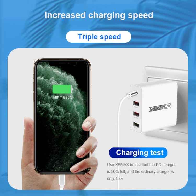 WLX-A6 4 Ports Quick Charging USB Travel Charger Power Adapter, AU Plug