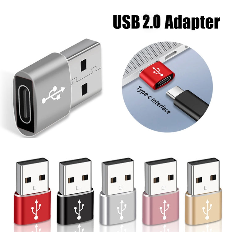 USB-C / Type-C Female to USB 2.0 Male Aluminum Alloy Adapter, Support Charging & Transmission, USB 2.0