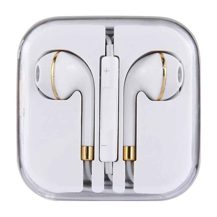 White Wire Body 3.5mm In-Ear Earphone with Line Control & Mic