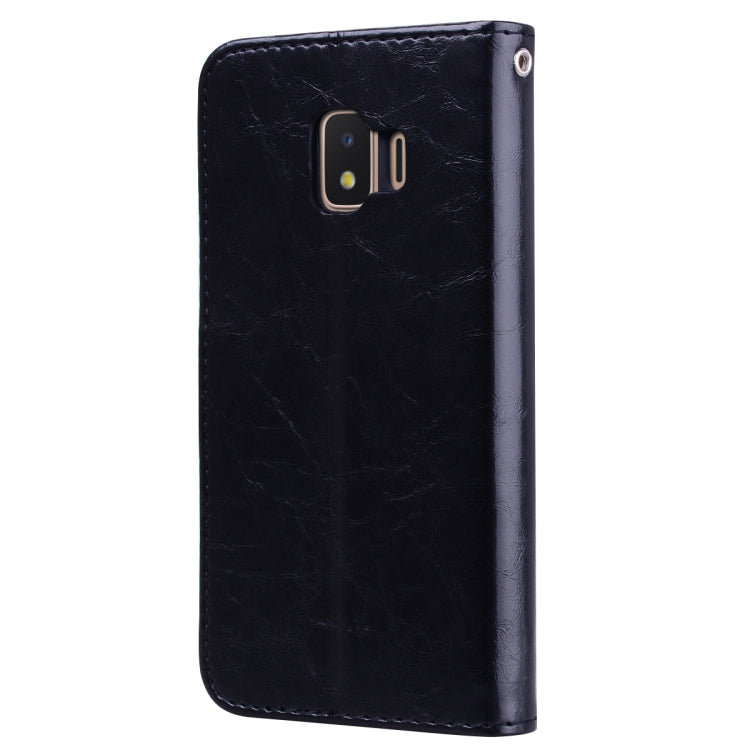 Business Style Oil Wax Texture Horizontal Flip Leather Case for Galaxy J2 Core, with Holder & Card Slots & Wallet