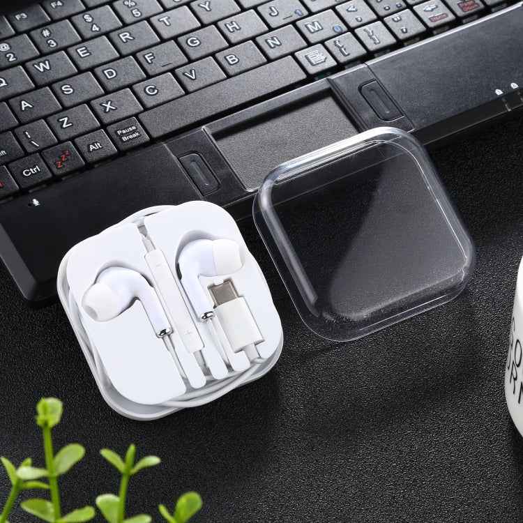 USB-C / Type-C In-ear Wired Earphone with Mic, Not For Samsung Phones, Cable Length: about 1.2m