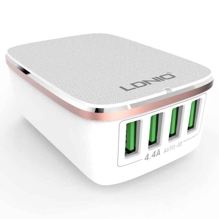 LDNIO A4404 4.4A 4 x USB Ports Smart Travel Charger, EU Plug, SAS5794EU, SAS5794UK, SAS5794US