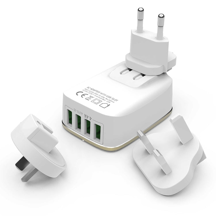LDNIO A4404 4.4A 4 x USB Ports Smart Travel Charger, EU Plug