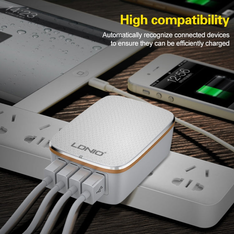 LDNIO A4404 4.4A 4 x USB Ports Smart Travel Charger, EU Plug