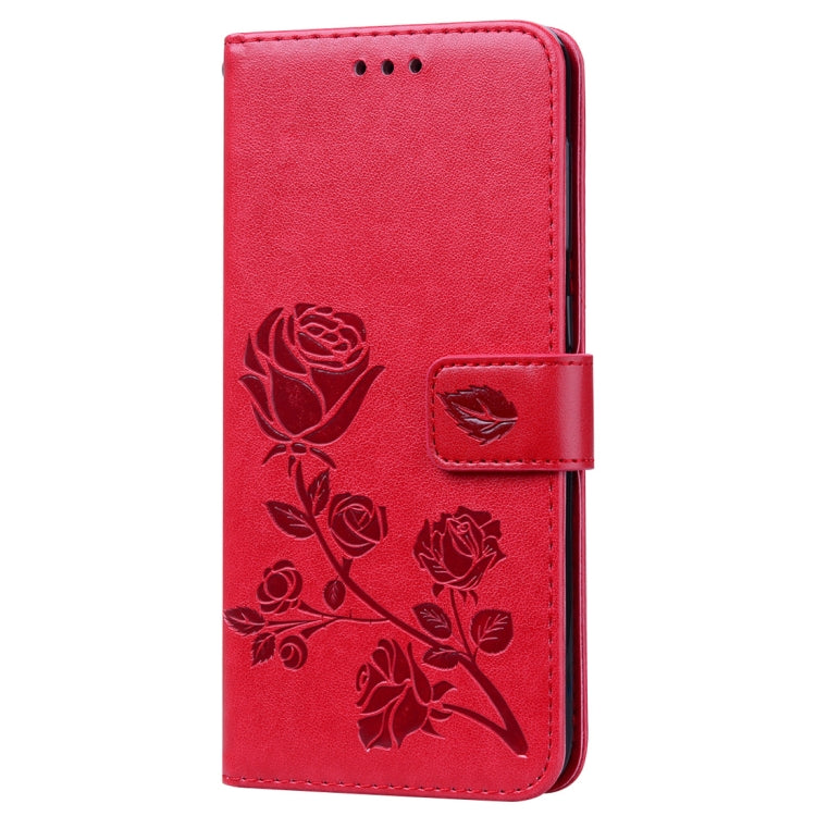 Rose Embossed Horizontal Flip PU Leather Case for Galaxy A50, with Holder & Card Slots & Wallet, For Samsung Galaxy A50