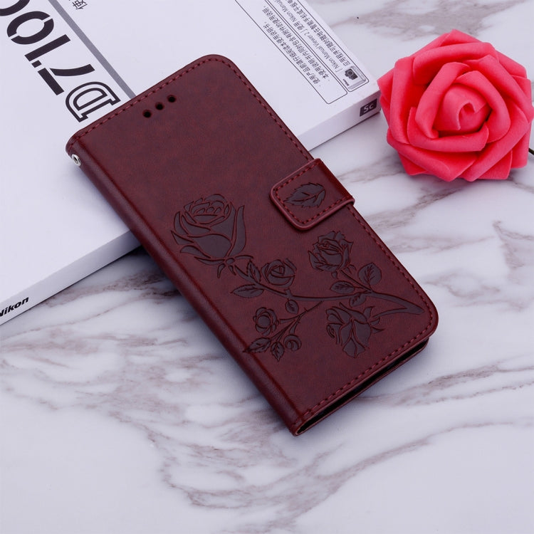 Rose Embossed Horizontal Flip PU Leather Case for Galaxy A40, with Holder & Card Slots & Wallet