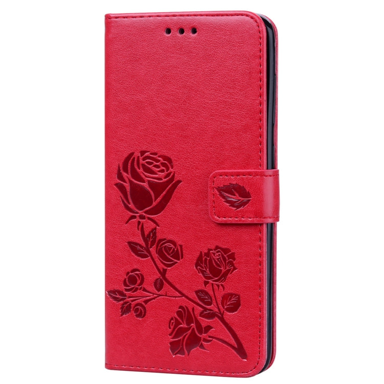 Rose Embossed Horizontal Flip PU Leather Case for Galaxy A70, with Holder & Card Slots & Wallet, For Samsung Galaxy A70