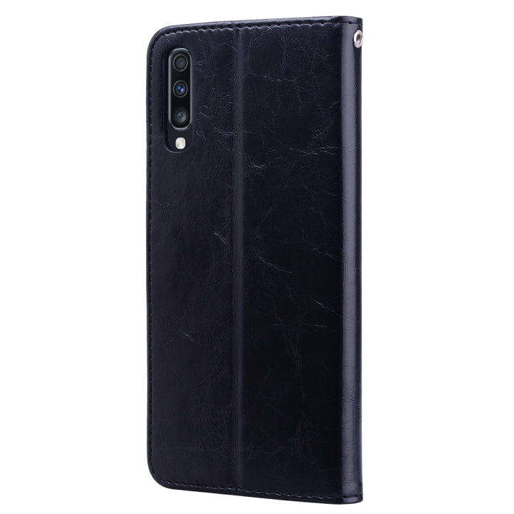 Business Style Oil Wax Texture Horizontal Flip Leather Case for Galaxy A70, with Holder & Card Slots & Wallet