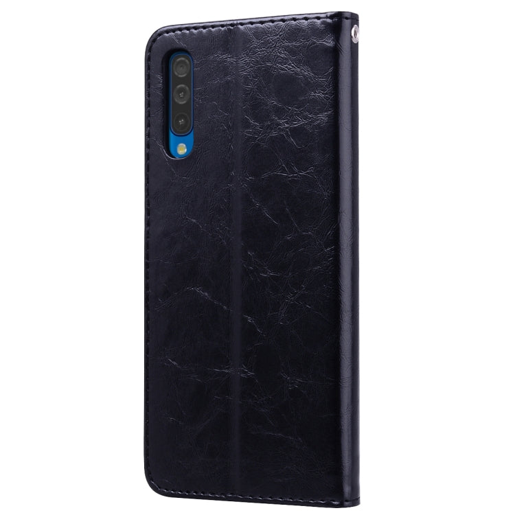 Business Style Oil Wax Texture Horizontal Flip Leather Case for Galaxy A50, with Holder & Card Slots & Wallet, For Galaxy A50