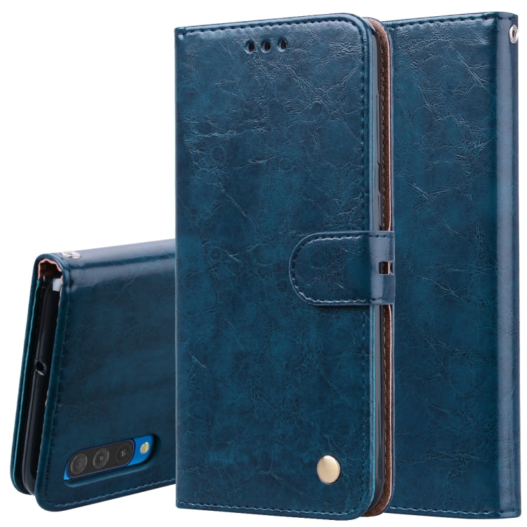 Business Style Oil Wax Texture Horizontal Flip Leather Case for Galaxy A50, with Holder & Card Slots & Wallet, For Galaxy A50