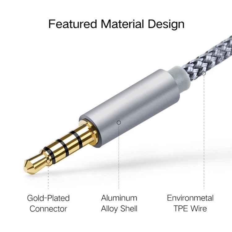 HY191 2 in 1 3.5mm Male to Microphone + Audio Female Braided Audio Cable, Length: 26cm
