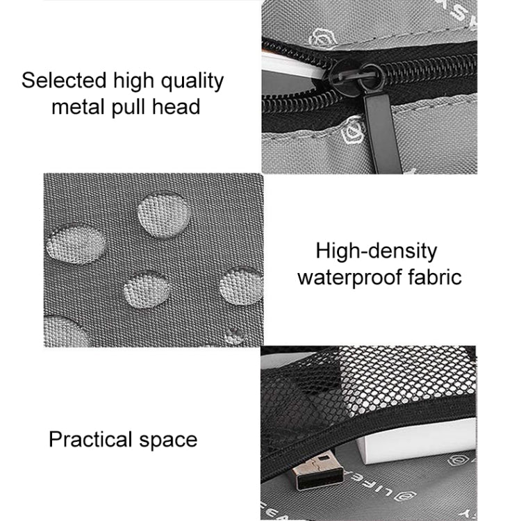 Sac de rangement multifonction pour chargeur de casque, câble de données, bloc d'alimentation portable, taille M, 25 x 18 x 5 cm, 25 x 18 x 5 cm (noir), 25 x 18 x 5 cm (gris)