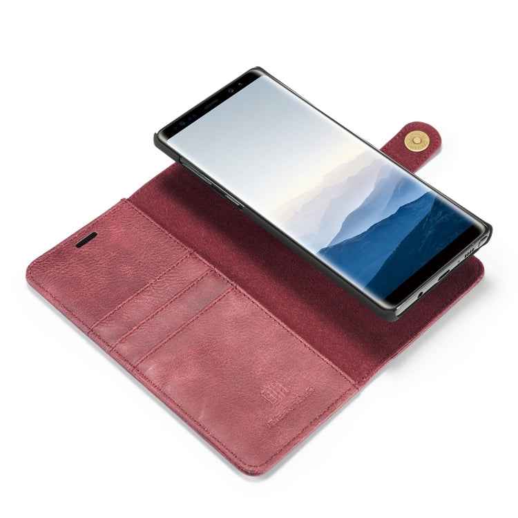 DG.MING Crazy Horse Texture Flip Detachable Magnetic Leather Case for Galaxy Note 9, with Holder & Card Slots & Wallet
