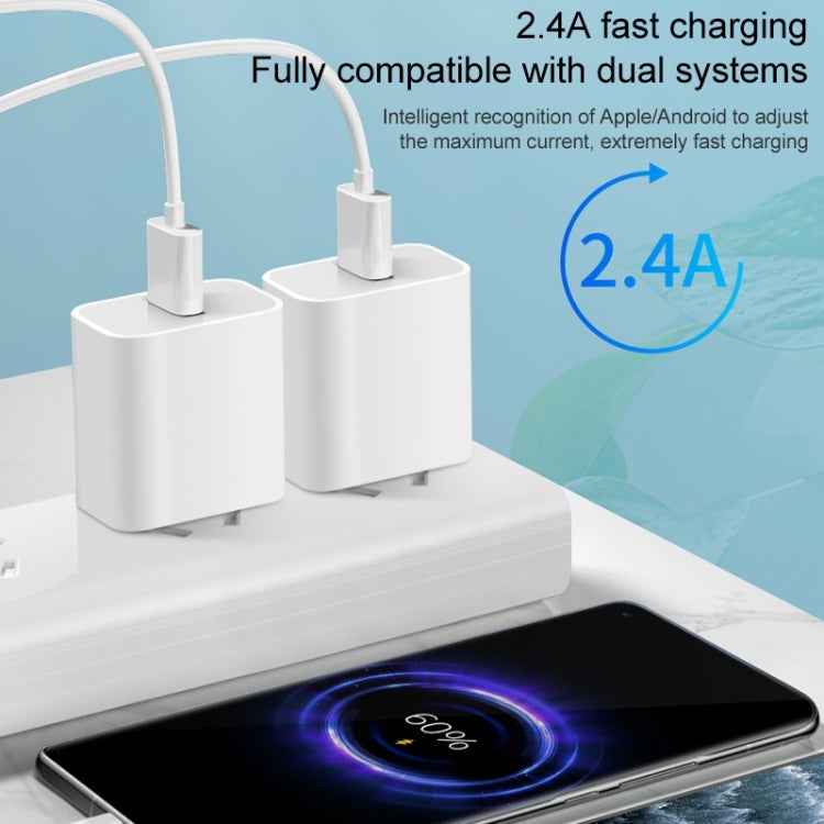 M117 2.4A Dual USB Port Flash Charger Travel Charger, EU Plug