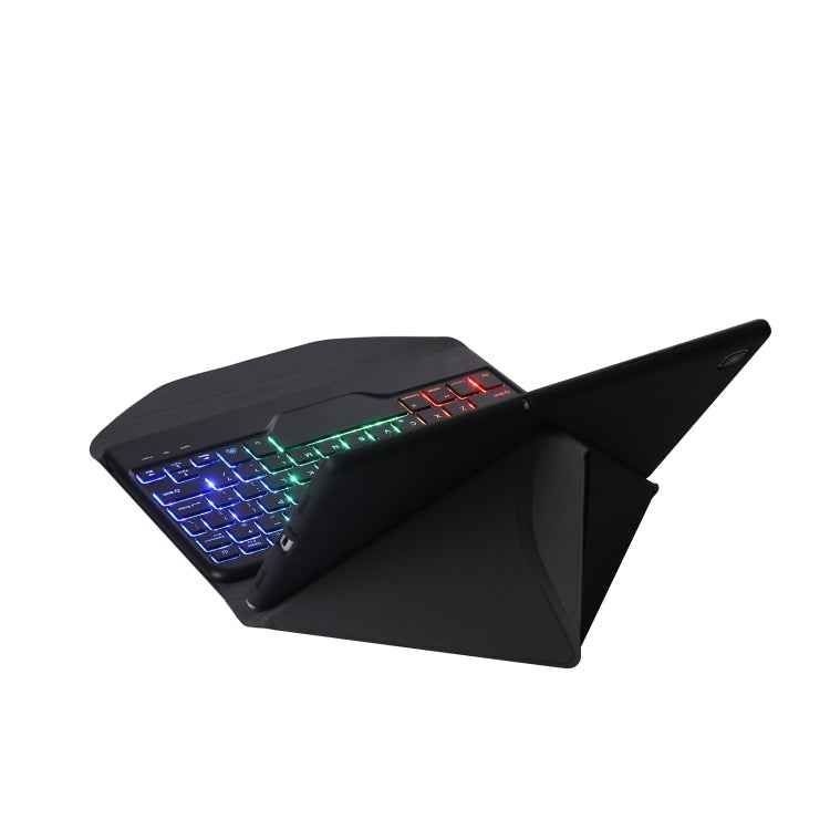 B500S Diamond Texture Triangle Back Holder Splittable Bluetooth Keyboard Leather Tablet Case with Backlight for Samsung Galaxy Tab A7 10.4 2020