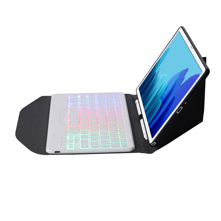 B500S Diamond Texture Triangle Back Holder Splittable Bluetooth Keyboard Leather Tablet Case with Backlight for Samsung Galaxy Tab A7 10.4 2020, B500S