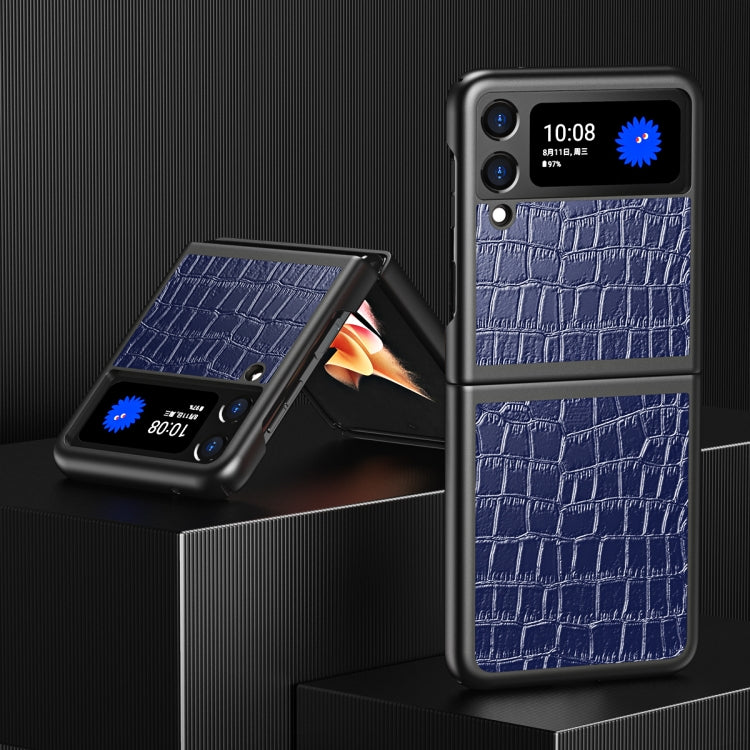 For Samsung Galaxy Z Flip Crocodile Texture Leather Folding Protective Case, For Samsung Galaxy Z Flip