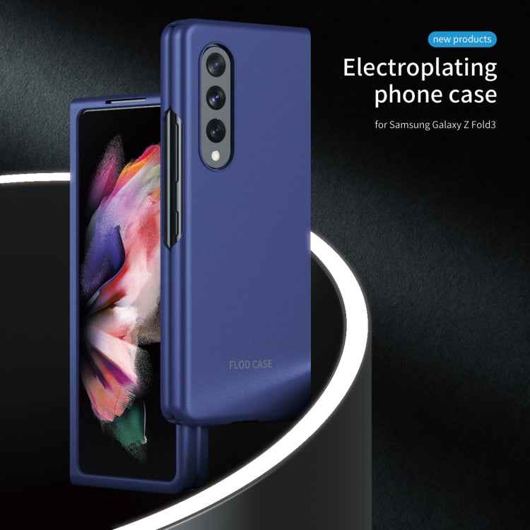 For Samsung Galaxy Z Fold3 5G Skin Feel Frosted Electroplating Foldable PC Protective Case