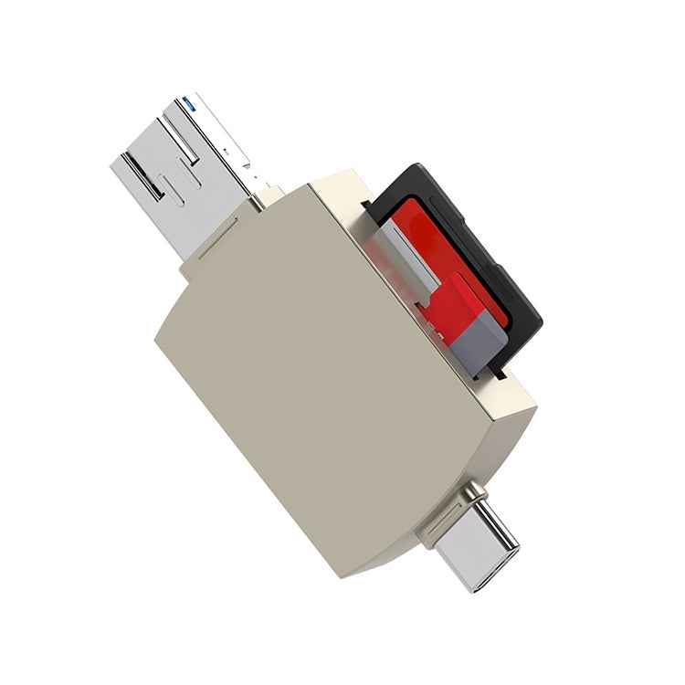 3 in 1 USB-C / Type-C to USB + Micro USB OTG Adapter TF / SD Card Card Reader