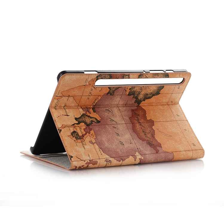 For Galaxy Tab S6 T860 / T865 Map Texture Horizontal Flip Leather Case with Holder & Card Slots & Wallet, Random Texture Delivery