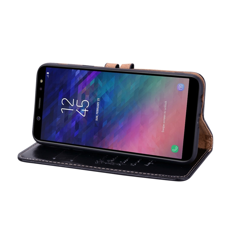 Business Style Oil Wax Texture Horizontal Flip Leather Case for Galaxy A6 (2018), with Holder & Card Slots & Wallet