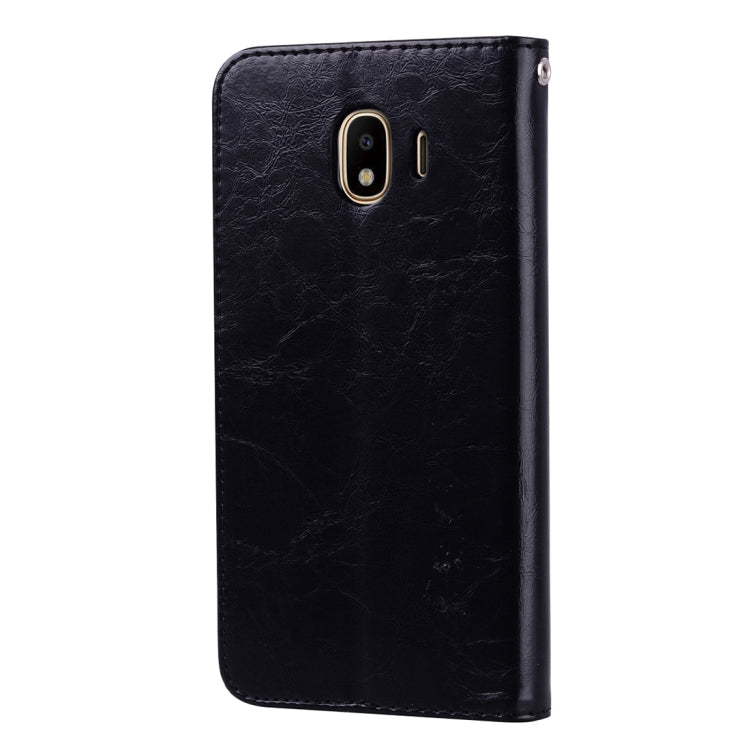 Business Style Oil Wax Texture Horizontal Flip Leather Case for Galaxy J4 (EU Version) (2018), with Holder & Card Slots & Wallet, For Galaxy J4 (EU Version) (2018)