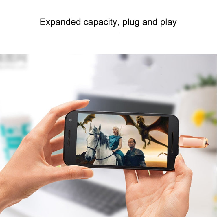 Kinzdi 32GB USB + Type-C Interface Metal Twister Flash Disk V8, 32GB Rose Gold, 32GB Silver