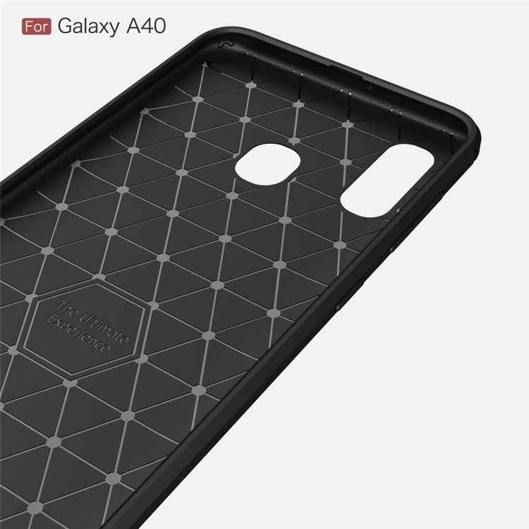 Brushed Texture Carbon Fiber TPU Case for Galaxy A40, For Galaxy A40
