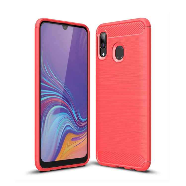 Brushed Texture Carbon Fiber TPU Case for Galaxy A40, For Galaxy A40