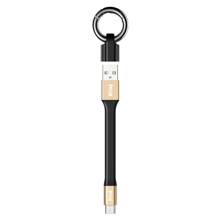 IVON CA90 3.1A Max USB to USB-C / Type-C Portable Data Cable with Ring, Length: 14.5cm, Type-C