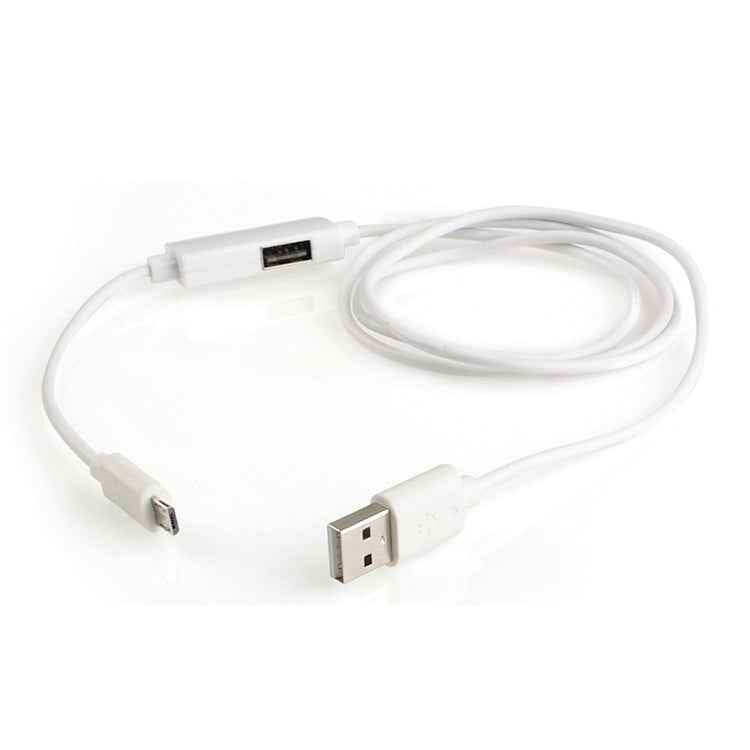 OTG-Y-02 USB 2.0 Male to Micro USB Male + USB Female OTG Charging Data Cable for Android Phones / Tablets with OTG Function, Length: 1.1m