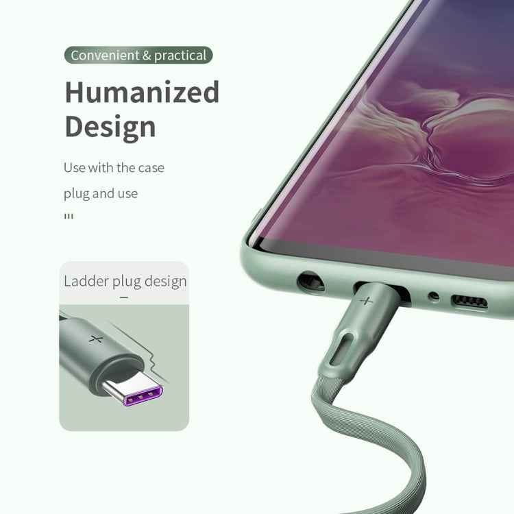 ROCK S1 5V / 2.4A USB-C / Type-C Charging + Data Synchronization TPE Flat Shape Data Cable, Cable Length: 1m